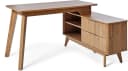 Jahnke Eckschreibtisch WAVE C 150 E Braun Retro Bild 1
