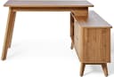 Jahnke Eckschreibtisch WAVE C 150 E Braun Retro Bild 4