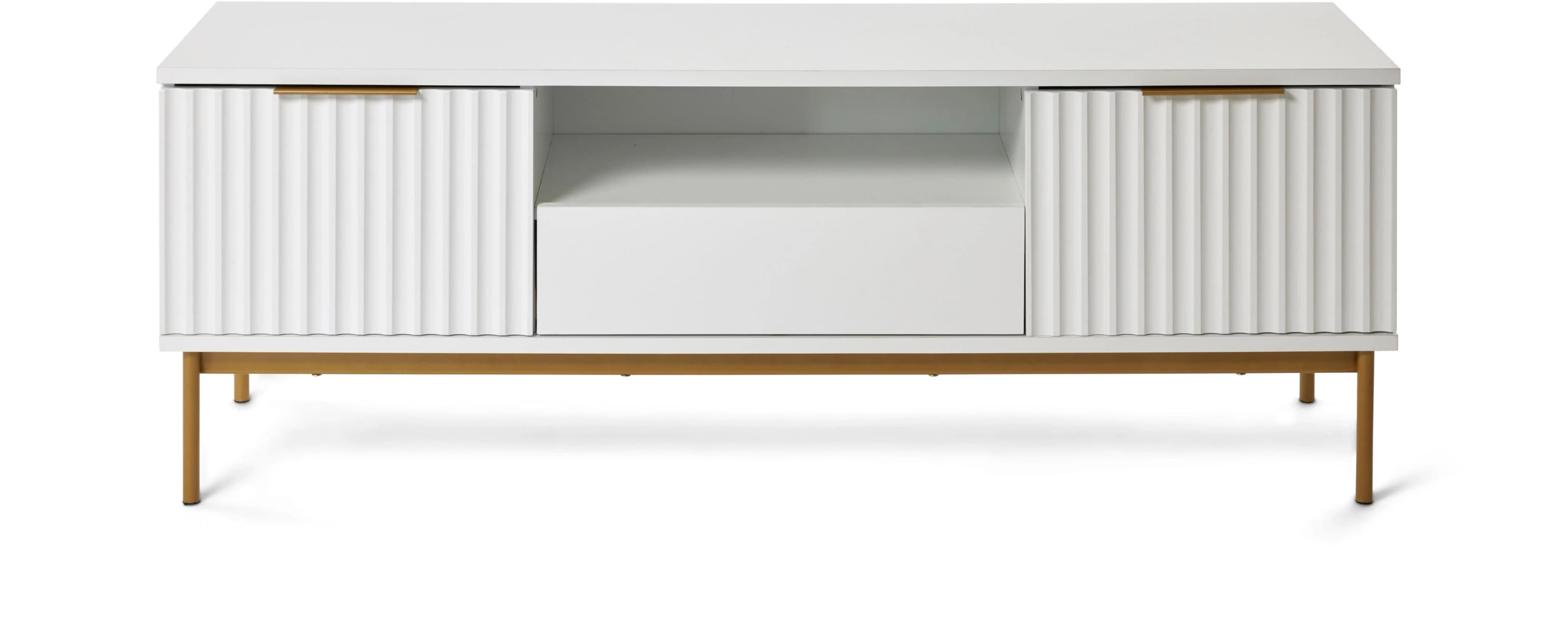 TV-Board Jahnke Carve TV 140 Gold Weiß Wellendesign
