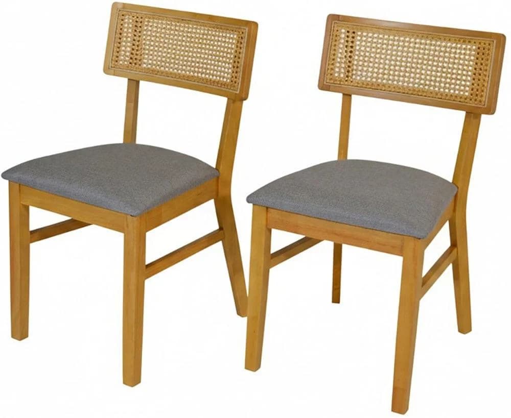 JAHNKE Esszimmerstuhl VIENNA SIT DUO 2er Set Massivholz Silbergrau/Eiche