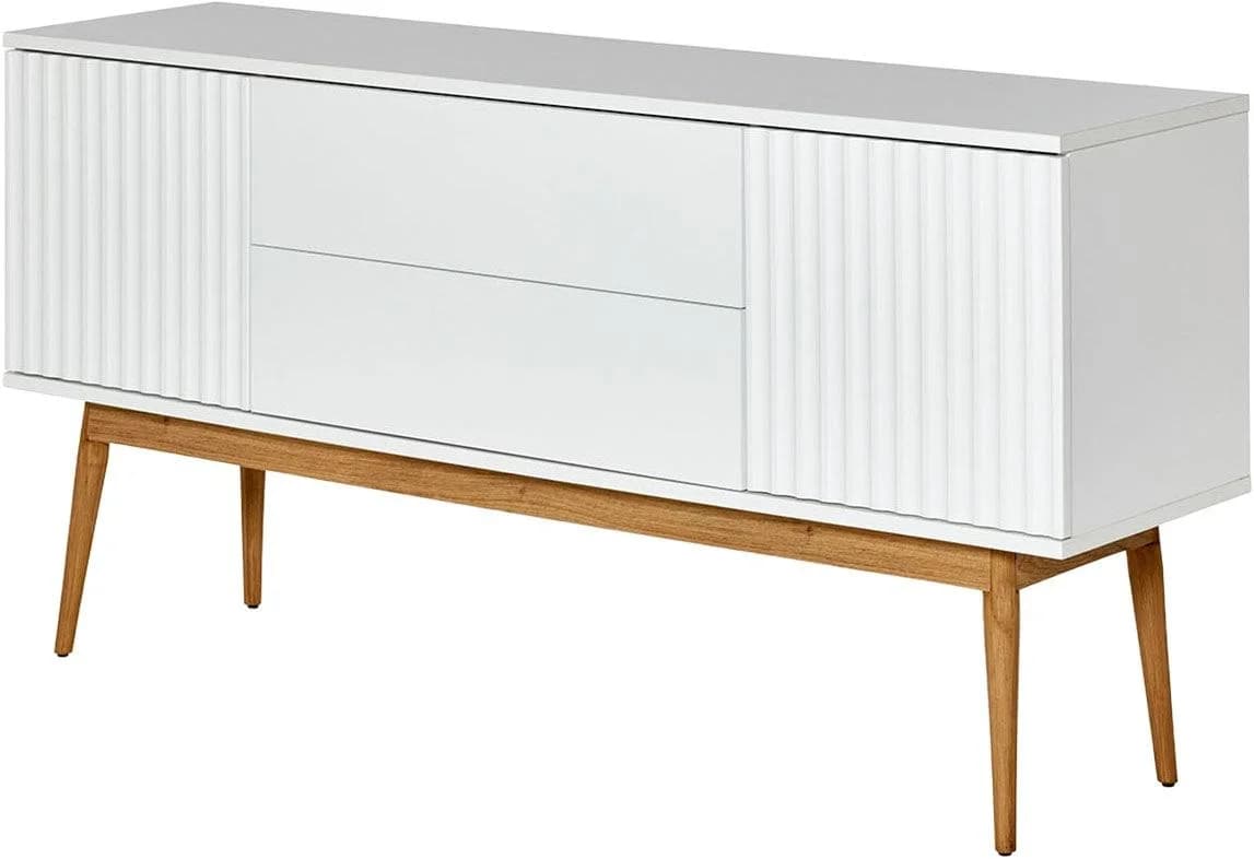 JAHNKE Sideboard GRACE SB 150 Weiß Skandi-Design Push-to-Open