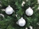 JACK Christbaumschmuck Set 15x Kugel 6cm + 1x Spitze 25cm Weiß Eislack Glas Bild 4