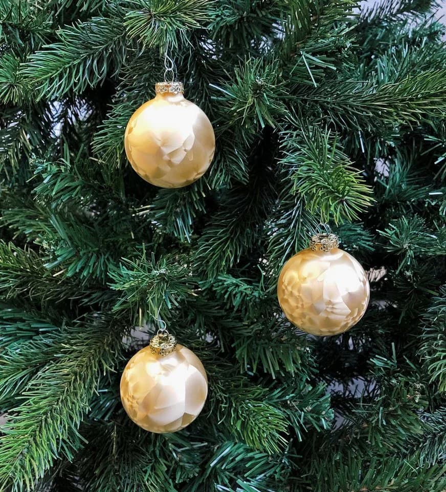 Thüringer Glasdesign Christbaumschmuck JACK 12x Glas Eislack Christbaumkugeln 6cm