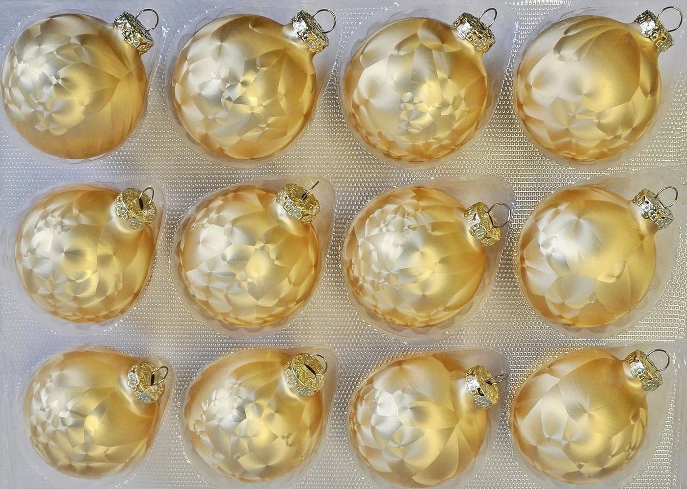 Thüringer Glasdesign Christbaumschmuck JACK 12x Glas Eislack Christbaumkugeln 6cm - Bild 3