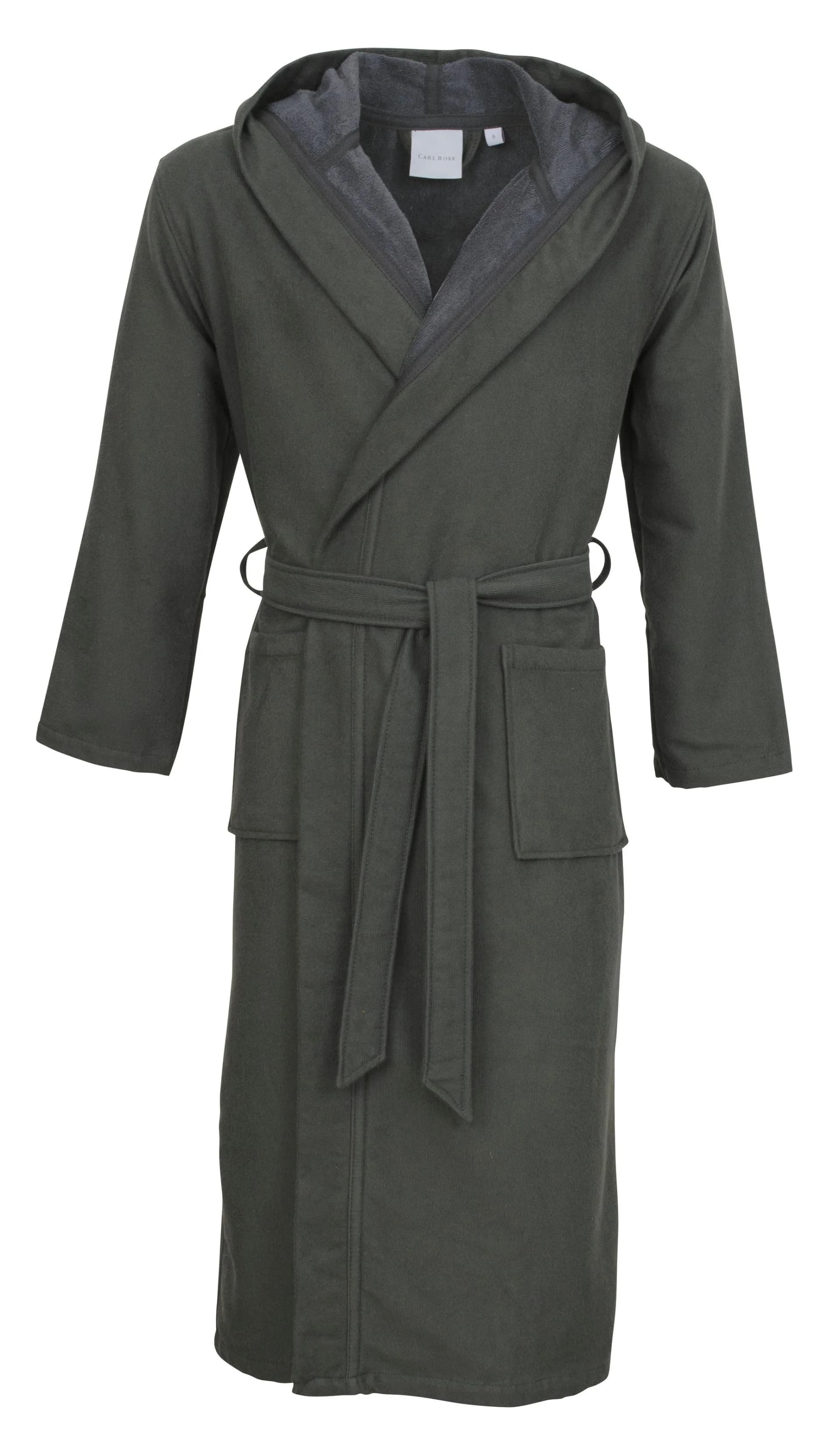 Unisex-Bademantel Carl Ross grau S Baumwoll-Mix