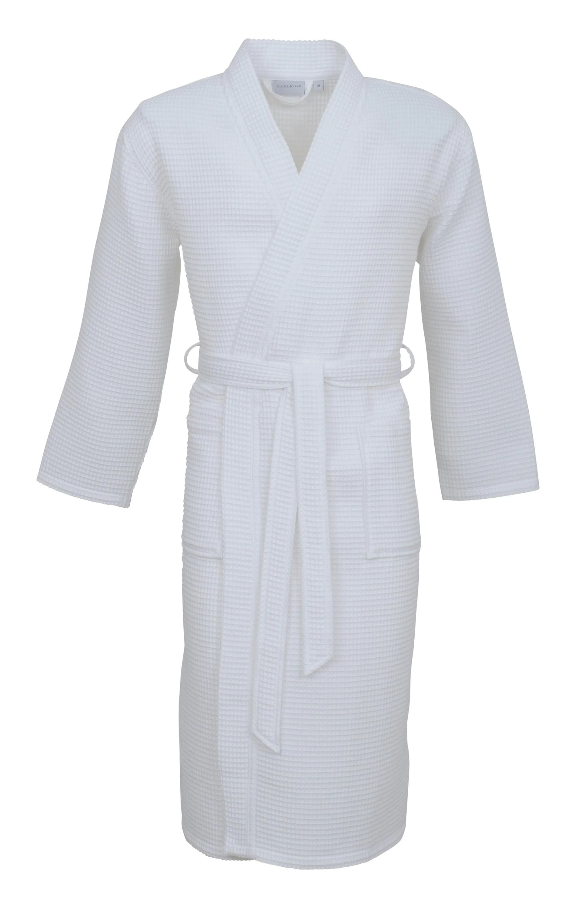 Unisex Bademantel Carl Ross 25100 weiß Baumwolle Langform