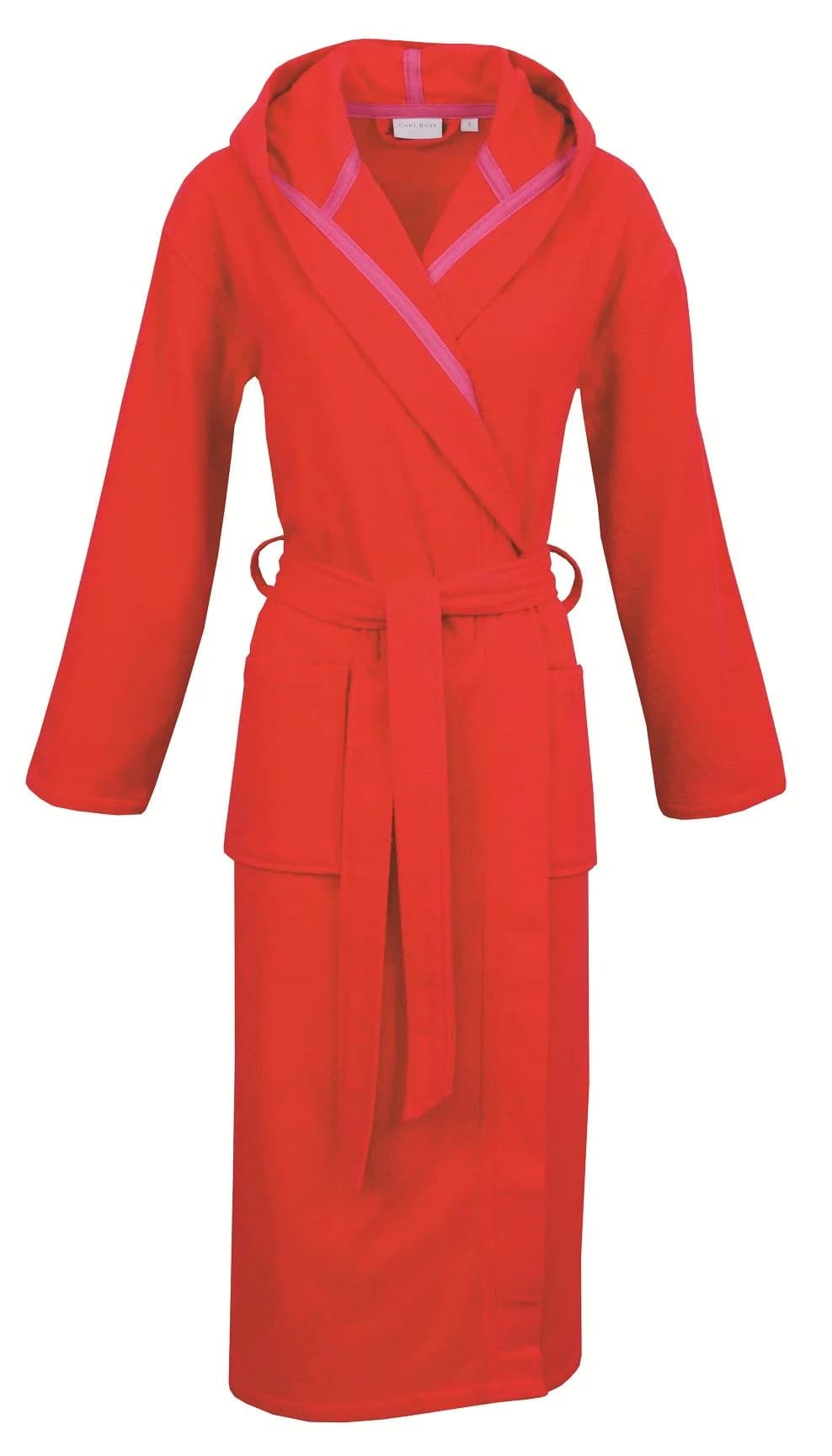 Unisex-Bademantel Carl Ross Frottier Kapuze Rot/Rosa