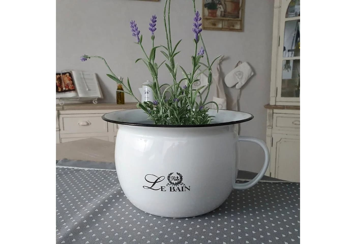 Ambiente Haus Übertopf Nachttopf Emaille weiß - Bild 2