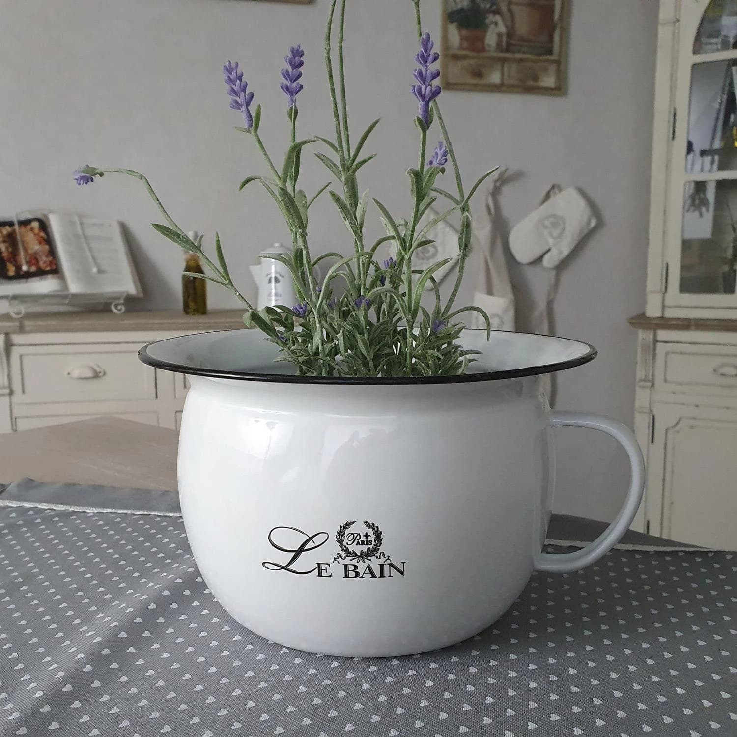 Ambiente Haus Übertopf Nachttopf Emaille weiß - Bild 5