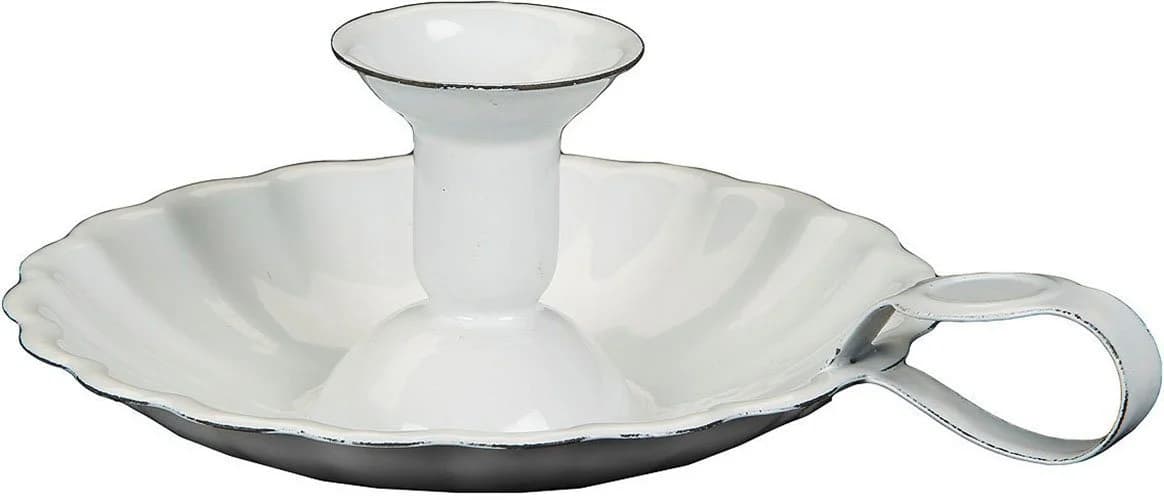 Kerzenständer AMBIENTE HAUS Emaille Antikweiß - Bild 2