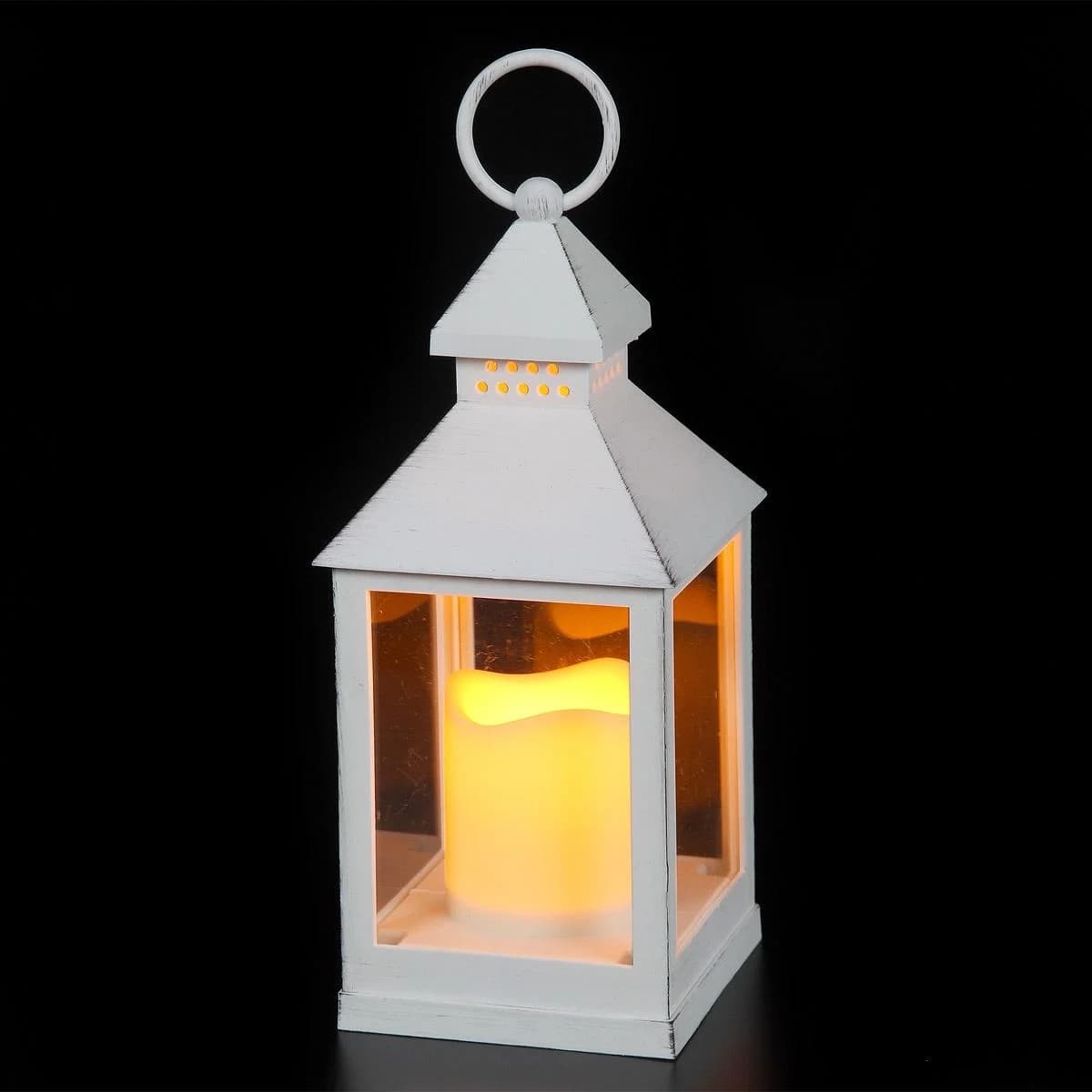 AMBIENTE HAUS LED Tischleuchte Laterne antikweiss