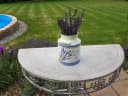 AMBIENTE HAUS Dekovase Lavendel Milchkanne Beige Creme Metall Bild 3