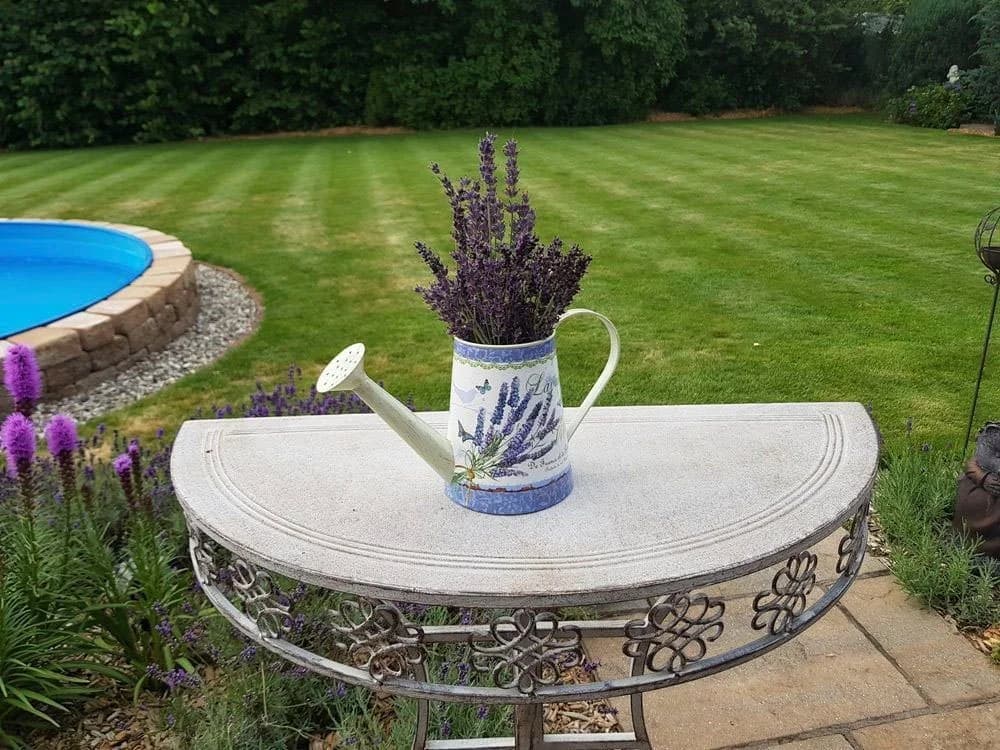 AMBIENTE HAUS Gießkanne Lavendel Beige Metall Deko - Bild 3