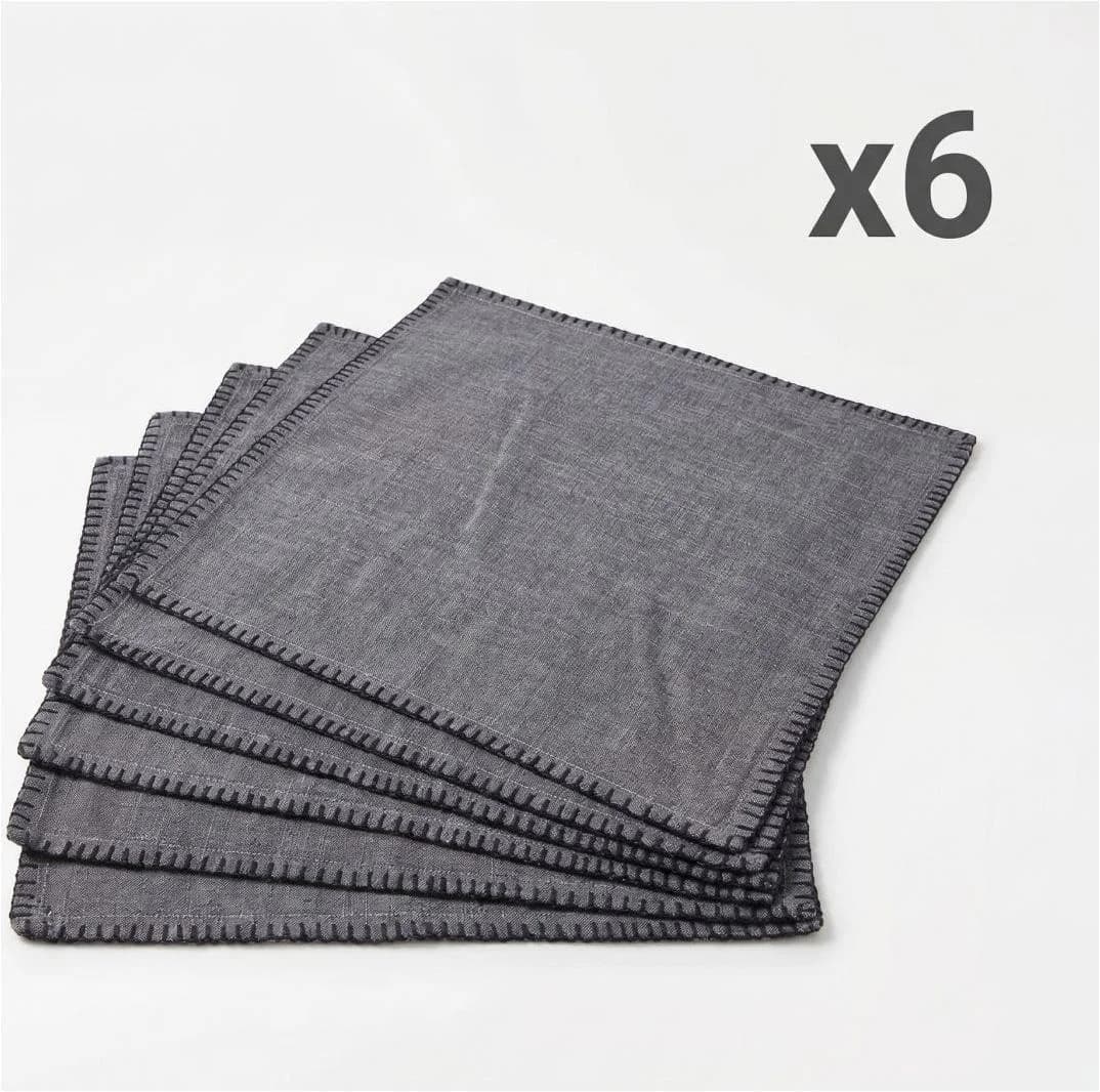 Home Affaire Servietten-Set Grau 6er Set Baumwolle