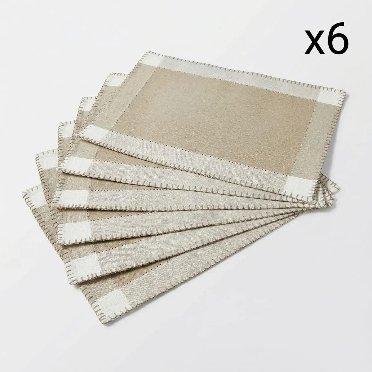 Home Affaire Platzset 6-tlg. Beige Bestickt