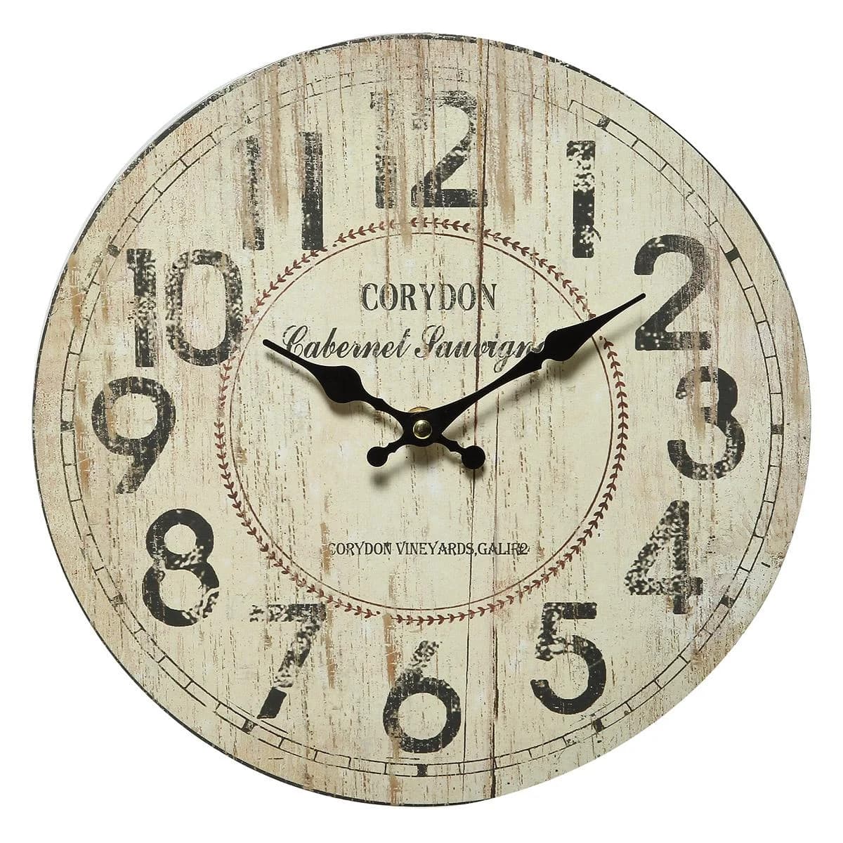AMBIENTE HAUS Wanduhr Corydon 28 cm Natur Schwarz