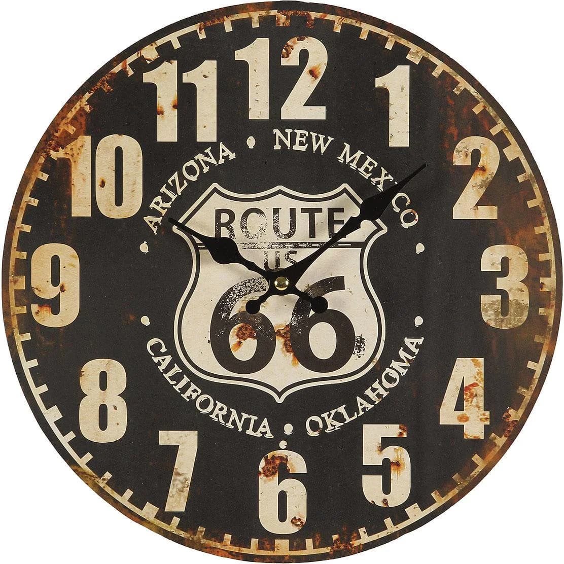 AMBIENTE HAUS Route 66 Wanduhr Schwarz 28cm - Bild 2