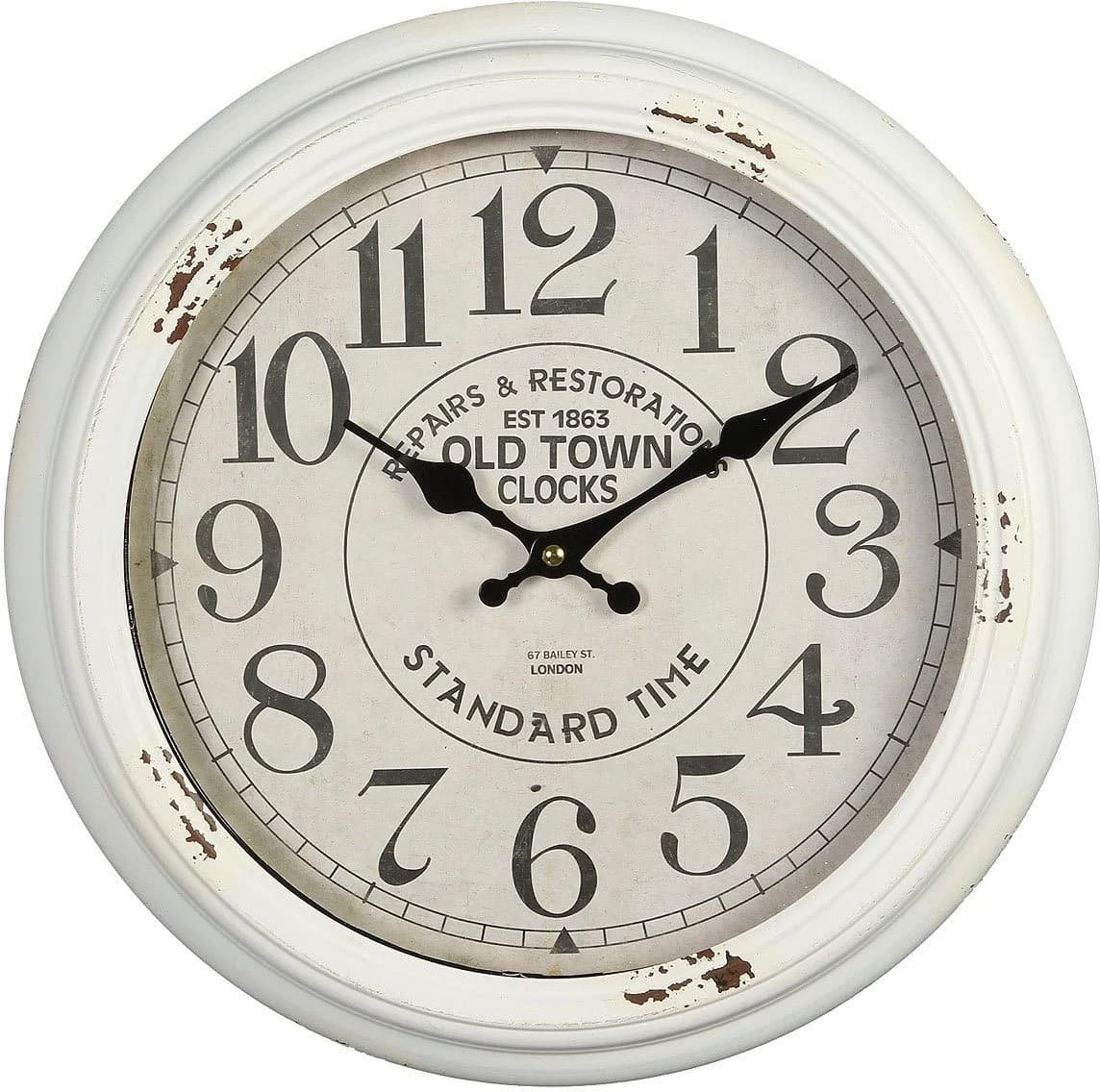 AMBIENTE HAUS Wanduhr Weiß 37cm Metall