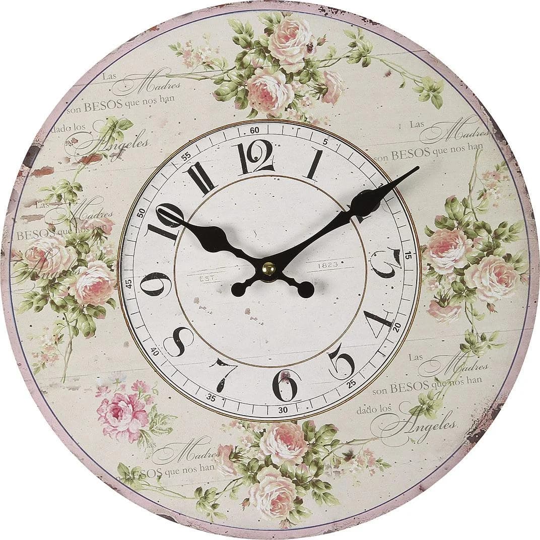 AMBIENTE HAUS Rosen Wanduhr 28cm Bunt MDF - Bild 2