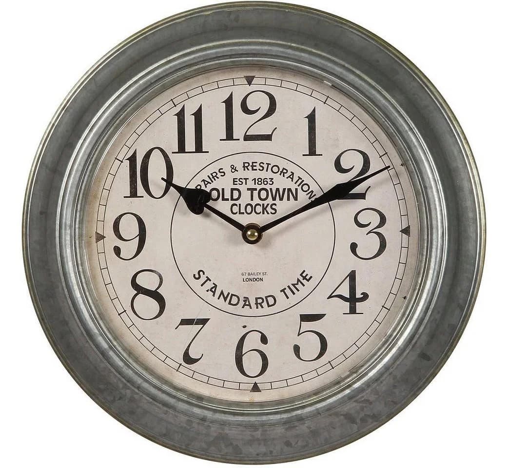 Ambiente Haus Wanduhr Metall 30cm Silber