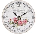 AMBIENTE HAUS Wanduhr Rose 28cm Bunt MDF Bild 1