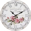 AMBIENTE HAUS Wanduhr Rose 28cm Bunt MDF Bild 2