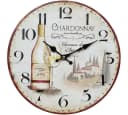 AMBIENTE HAUS Wanduhr Wein Bunt 28cm MDF Bild 1