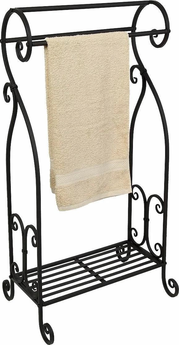 AMBIENTE HAUS Handtuchhalter Schwarz Metall Landhausstil