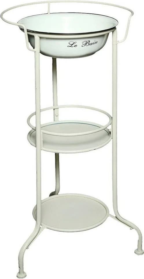 Ambiente Haus Waschschüssel mit Stand Beige Schmiedeeisen