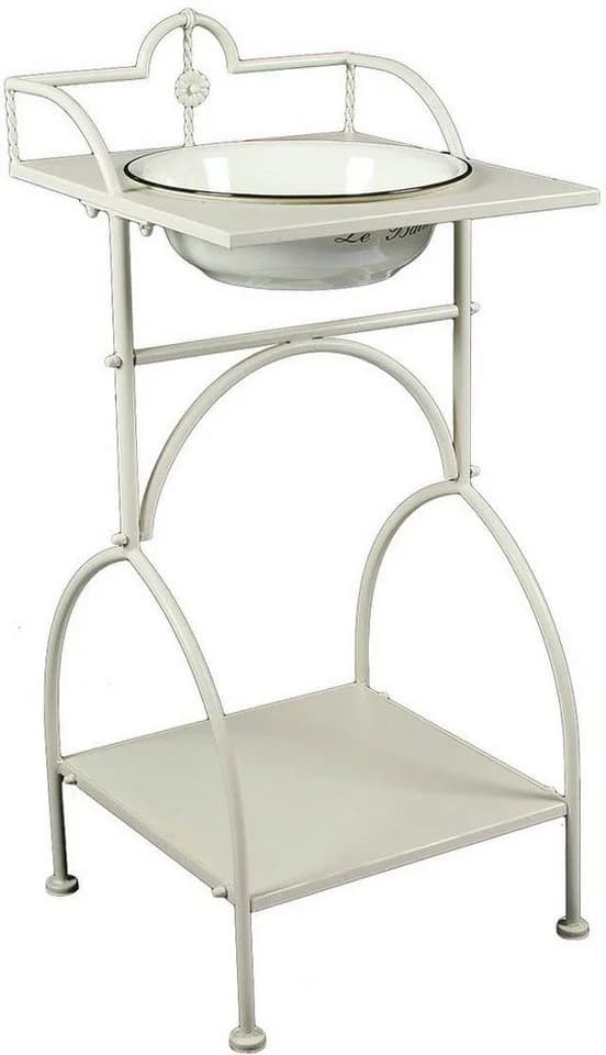 Ambiente Haus Badaccessoire-Set Waschschüssel mit Stand - eckig in Beige