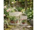 AMBIENTE HAUS Vogelkäfig Set Weiß Metall 2er Outdoor Indoor Bild 5