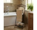 Ambiente Haus Handtuchhalter Antik Braun Metall mit Ablageboden Bild 2