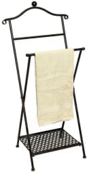 Ambiente Haus Handtuchhalter Antik Braun Metall mit Ablageboden Bild 3