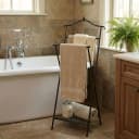 Ambiente Haus Handtuchhalter Antik Braun Metall mit Ablageboden Bild 5