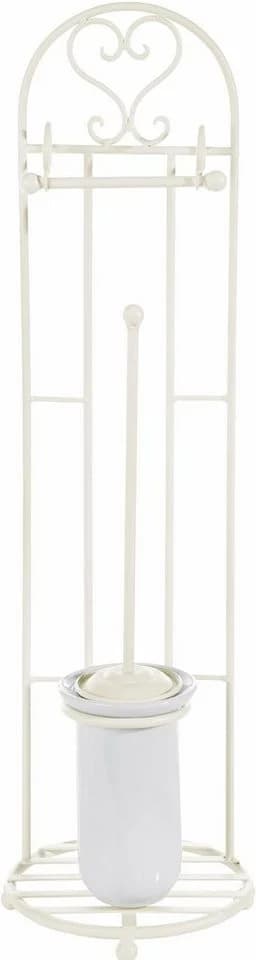 Ambiente Haus Toilettenpapierhalter Antik Weiß Eisen Keramik