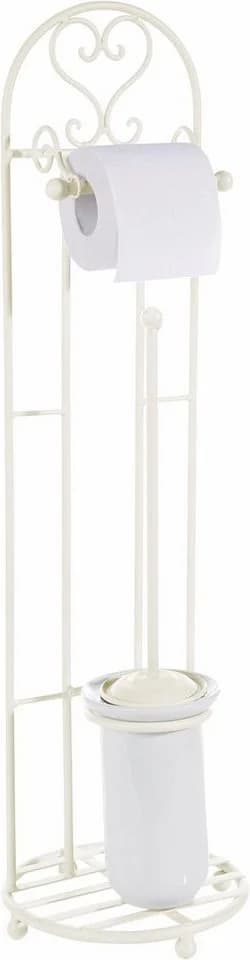 Ambiente Haus Toilettenpapierhalter Antik Weiß Eisen Keramik - Bild 2