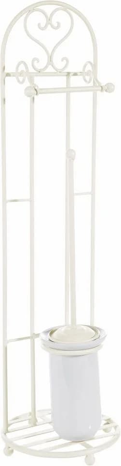 Ambiente Haus Toilettenpapierhalter Antik Weiß Eisen Keramik - Bild 3