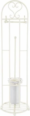 Ambiente Haus Toilettenpapierhalter Antik Weiß Eisen Keramik Bild 4