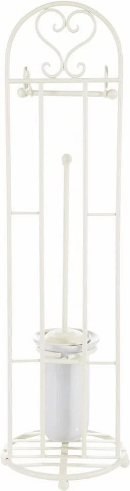 Ambiente Haus Toilettenpapierhalter Antik Weiß Eisen Keramik - Bild 4