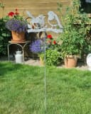 AMBIENTE HAUS Gartenstecker Vogel Grau Metall Handarbeit Bild 1