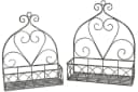 AMBIENTE HAUS Wandregal 2er Set Eckig Grau Metall Bild 2