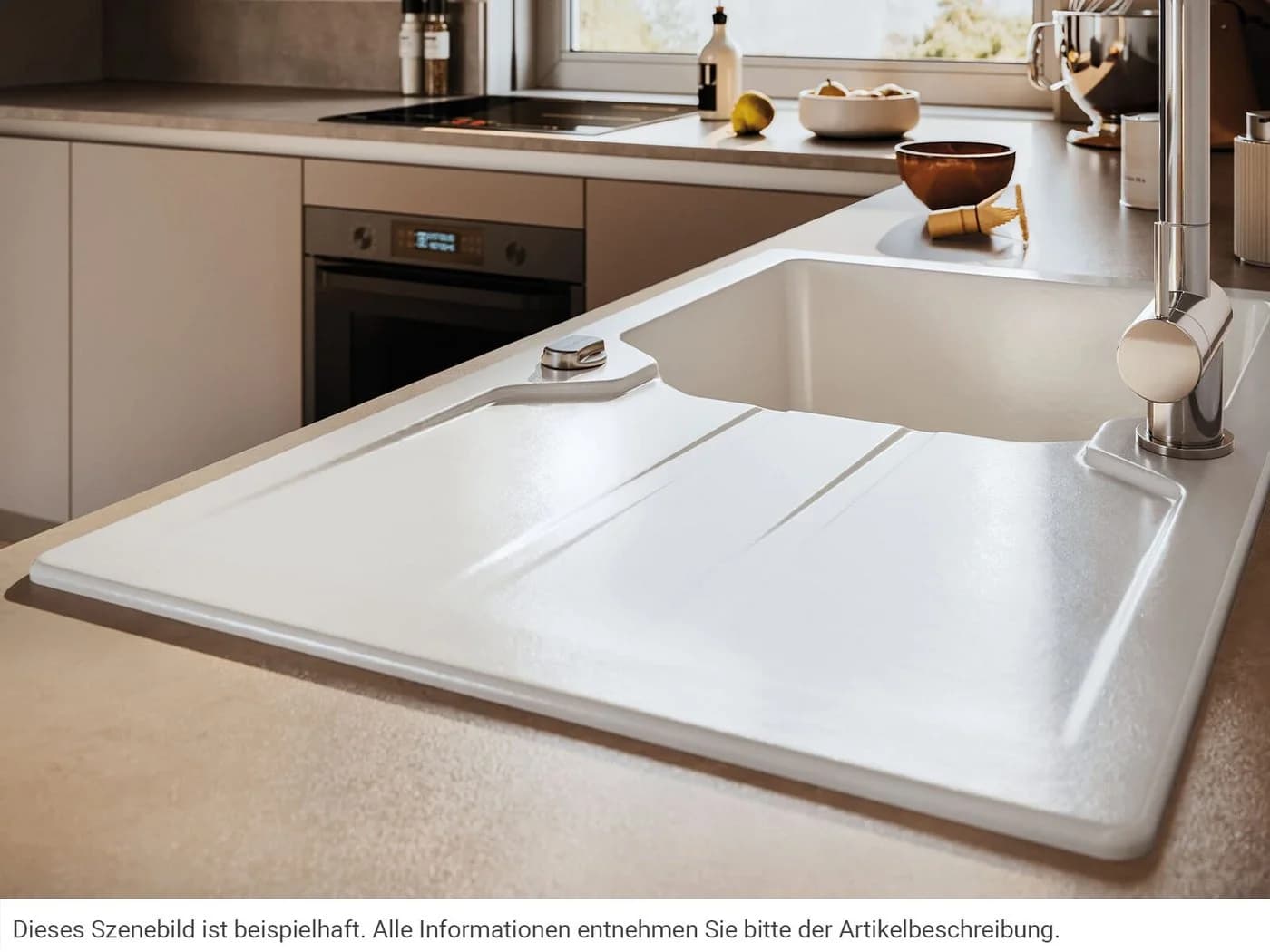 Systemceram Küchenspüle 50220287G Reversibles Becken Keramik - Bild 5