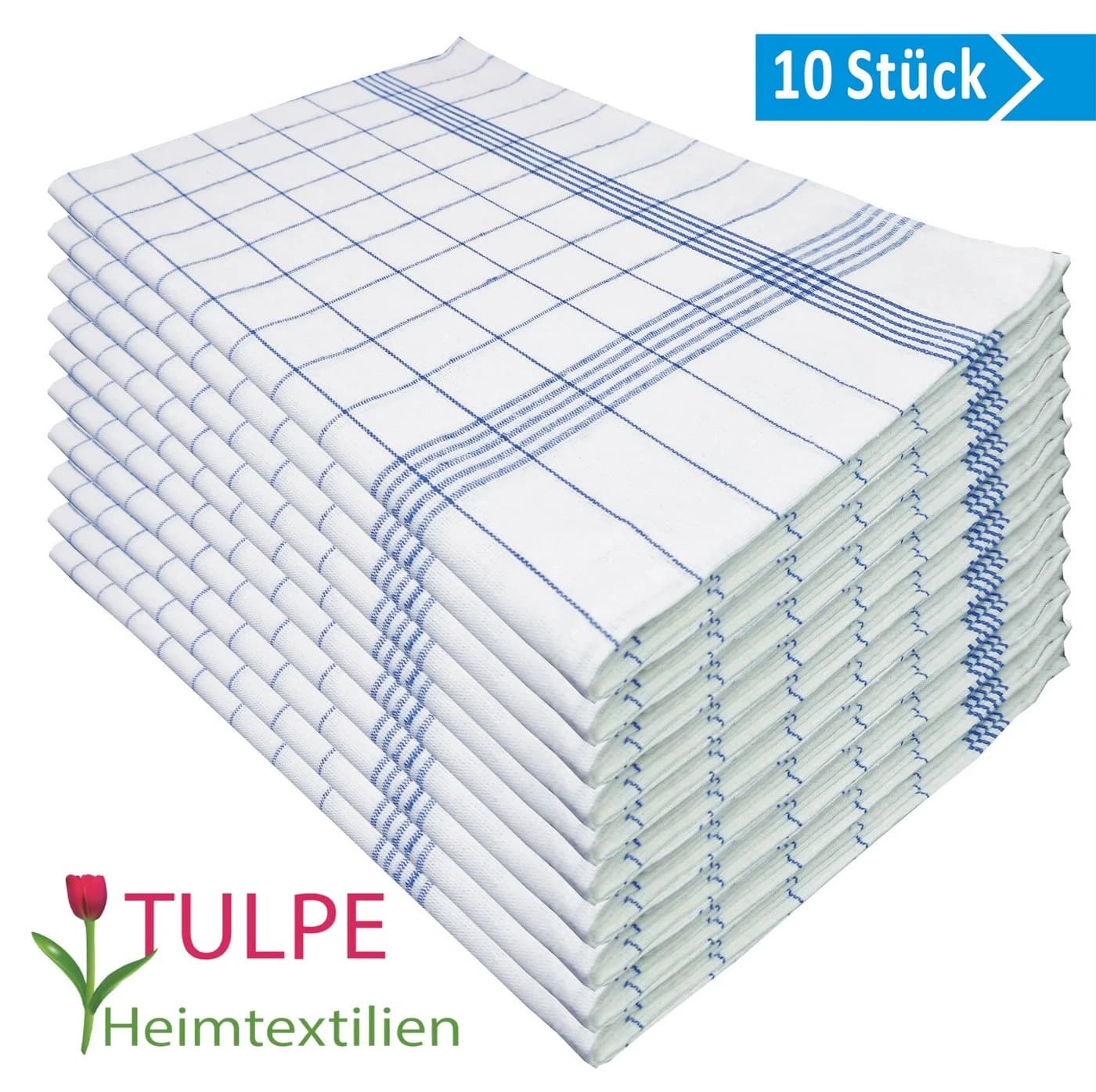 Tulpe Heimtextilien Geschirrtuch 10er Set 50x70 cm Baumwolle