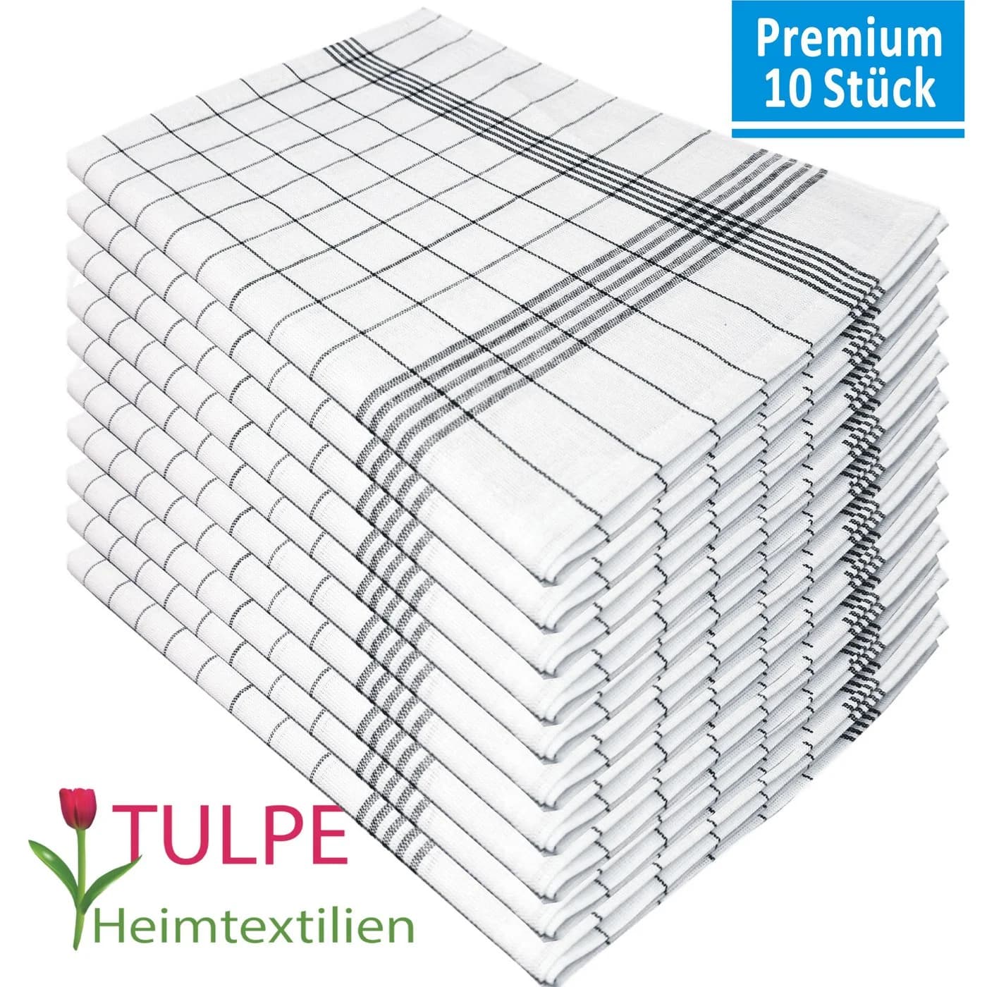 Tulpe Heimtextilien Geschirrtuch Halbleinen 50% Leinen 50% Baumwolle 10er Set