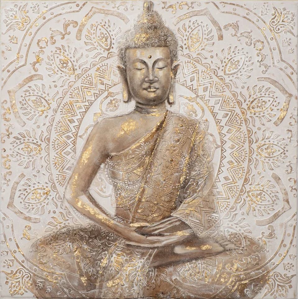 ArtUniverse Leinwandbild Goldener Buddha Handgemalt - Bild 2