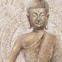 ArtUniverse Leinwandbild Goldener Buddha Handgemalt Bild 4