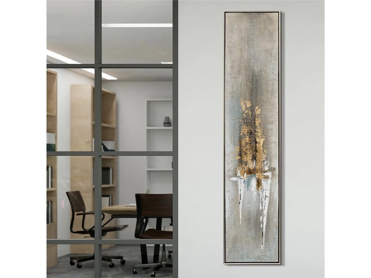ArtUniverse Abstraktes Gemälde Flammendes Gold Beige Leinwand - Bild 5