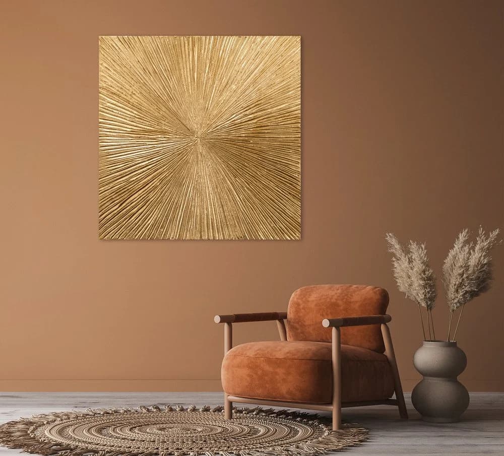 ArtUniverse Gemälde Goldene Sonnenstrahlen Handgemalt Gold - Bild 3
