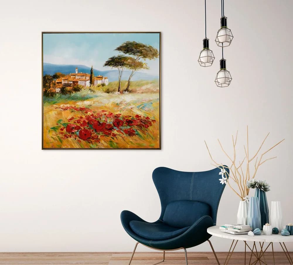 ArtUniverse Leinwandbild Sommerliche Toscana Handgemalt