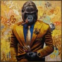 ArtUniverse Gemälde Gentleman Style 102,5x102,5 cm Stylischer Gorilla Bild 2